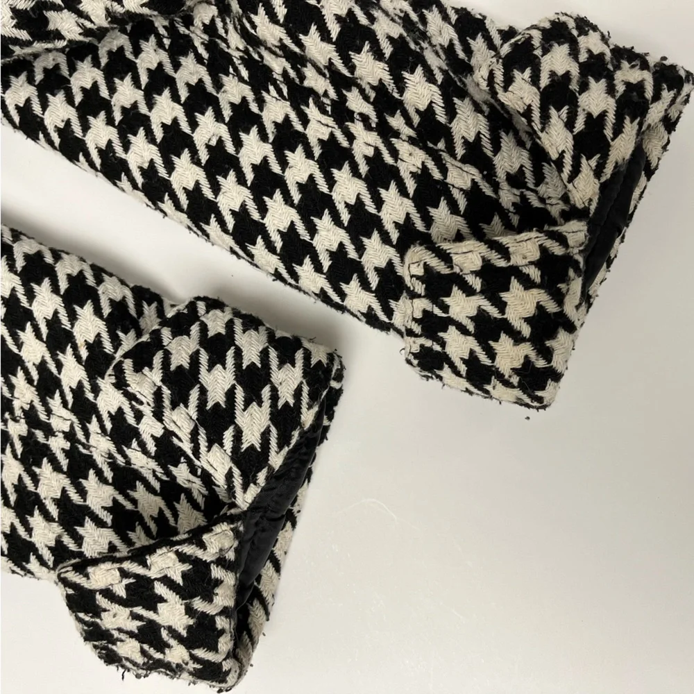 JouJou Fashion Houndstooth mid-length Peacoat (Pea Coat) - Picture 9 of 12